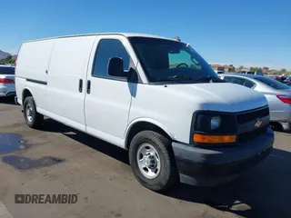 2017 Chevrolet Express Cargo Van with VIN 1GCWGBFF1H1102247, listed as a IAAI auction lot 40660637 with 105,126 mi miles. Bid and sale history available at carsss.com. Image 1.