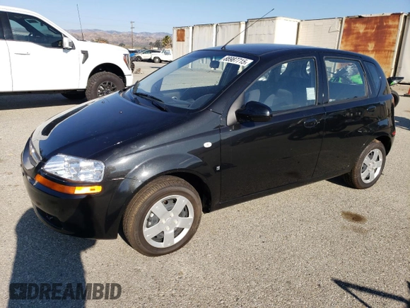 2008 Chevrolet Aveo LS with VIN KL1TD66658B048780, listed as a Copart auction lot 88987715 with 51 mi miles and Salvage Title. Bid and sale history available at DreamBid. Image 1.