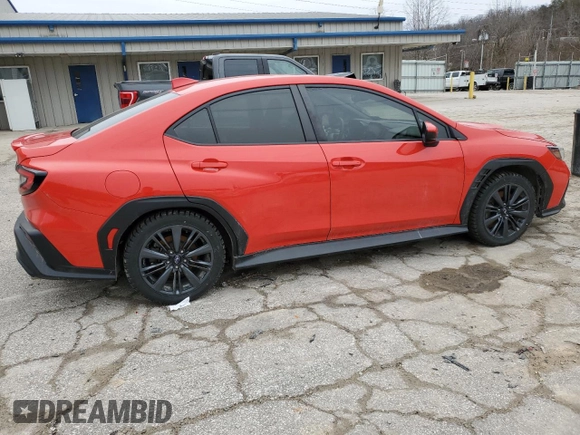 2023 Subaru WRX Premium with VIN JF1VBAF6XP9808546, listed as a Copart auction lot 43581465 with 24,910 mi miles and Salvage Title. Bid and sale history available at carsss.com. Image 3.