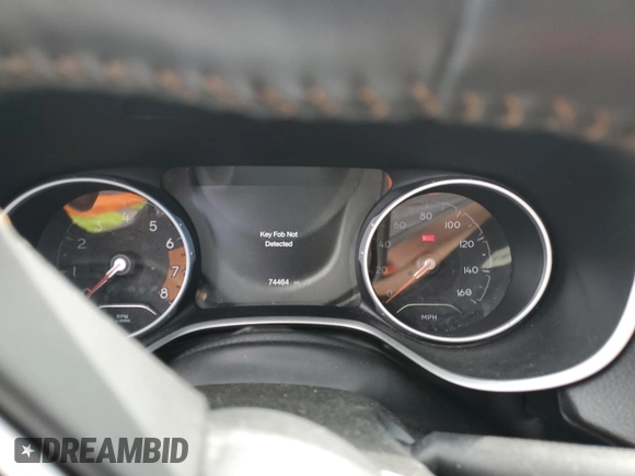 2018 Jeep Compass Latitude with VIN 3C4NJDBBXJT230562, listed as a Copart auction lot 51634095 with 74,464 mi miles and Salvage Title. Bid and sale history available at carsss.com. Image 9.