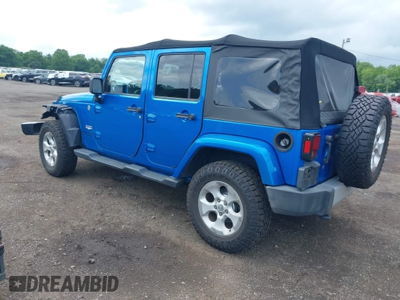 2015 Jeep Wrangler Unlimited Sahara with VIN 1C4BJWEG4FL677879, listed as a IAAI auction lot 42676097 with 85,821 mi miles and . Bid and sale history available at DreamBid. Image 3.
