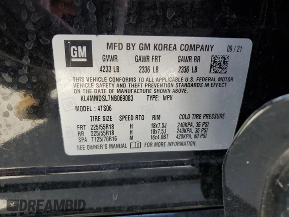 2022 Buick Encore GX Select с VIN KL4MMDSL7NB069083, выставлен на аукционе Copart как лот 65201245 с пробегом Не указан миль и Чистый • Clean title. История ставок и продаж доступна на DreamBid. Изображение 13.