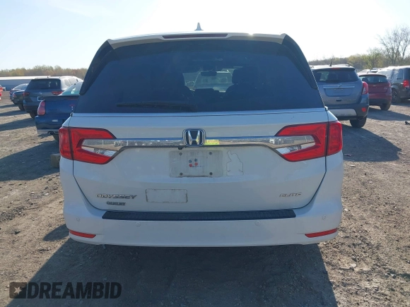 2020 Honda Odyssey Elite with VIN 5FNRL6H92LB014671, listed as a IAAI auction lot 42110389 with 104,180 mi miles and . Bid and sale history available at DreamBid. Image 16.
