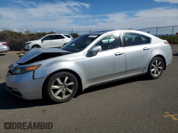 2012 Acura TL Tech Auto with VIN 19UUA8F5XCA013161, listed as a Copart auction lot 89212515 with 204,074 mi miles and Salvage Title. Bid and sale history available at carsss.com. Image 1.