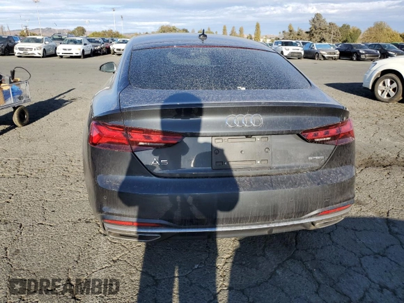 2022 Audi A5 Sportback Premium with VIN WAUABCF52NA009879, listed as a Copart auction lot 78886314 with 57,606 mi miles and Salvage Title. Bid and sale history available at carsss.com. Image 6.