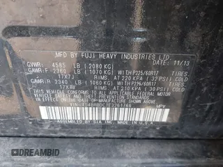 2014 Subaru Outback Premium with VIN 4S4BRBDC1E3261766, listed as a IAAI auction lot 41936461 with 176,649 mi miles and . Bid and sale history available at DreamBid. Image 9.