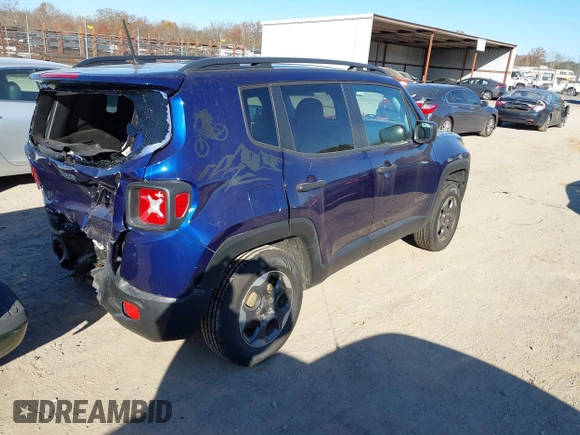 2017 Jeep Renegade Sport with VIN ZACCJBAB4HPG49795, listed as a IAAI auction lot 41017099 with 78,348 mi miles and . Bid and sale history available at carsss.com. Image 4.
