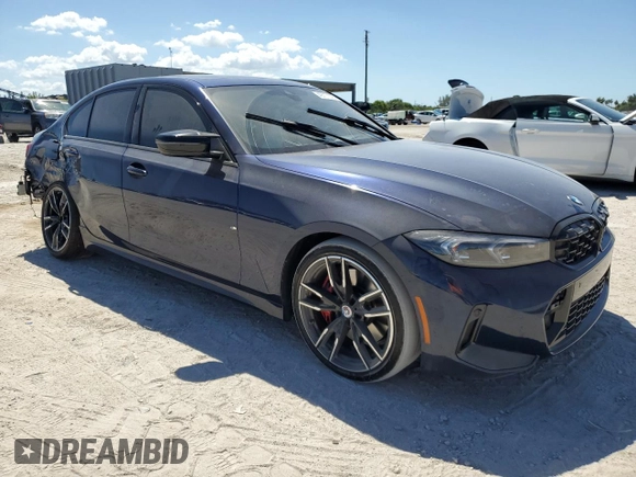 2024 BMW 3 Series M340i with VIN 3MW49FS05R8E12423, listed as a Copart auction lot 49777375 with 0 mi miles and Salvage Title. Bid and sale history available at carsss.com. Image 4.