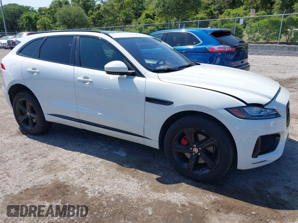 2018 Jaguar F-Pace S with VIN SADCM2FVXJA238034, listed as a IAAI auction lot 42350871 with 56,844 mi miles and . Bid and sale history available at DreamBid. Image 1.