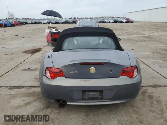 2007 BMW Z4 3.0i with VIN 4USBU33577LW60447, listed as a Copart auction lot 86652424 with 140,380 mi miles and Salvage Title. Bid and sale history available at carsss.com. Image 6.