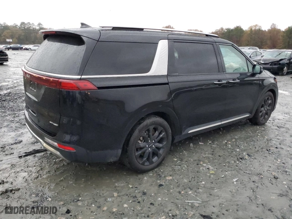 2023 Kia Carnival SX Prestige with VIN KNDNE5H32P6266999, listed as a Copart auction lot 84406004 with 35,082 mi miles and Salvage Title. Bid and sale history available at carsss.com. Image 3.