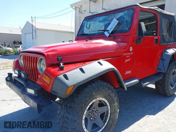 1999 Jeep Wrangler Sport with VIN 1J4FY19S0XP468304, listed as a IAAI auction lot 40038580 with 123,247 mi miles. Bid and sale history available at carsss.com. Image 6.
