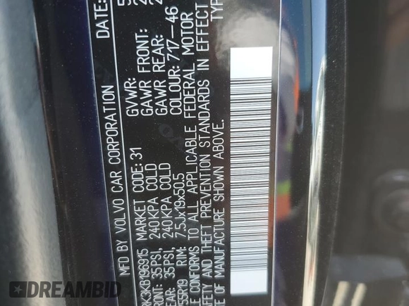 2019 Volvo XC60 Momentum with VIN LYV102RK3KB196915, listed as a Copart auction lot 47530095 with 86,358 mi miles and Salvage title. Bid and sale history available at DreamBid. Image 12.