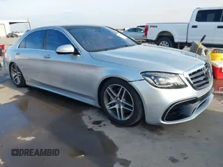 2018 Mercedes-Benz S 560 with VIN WDDUG8DB0JA369644, listed as a IAAI auction lot 41407180 with 123,254 mi miles and . Bid and sale history available at carsss.com. Image 1.