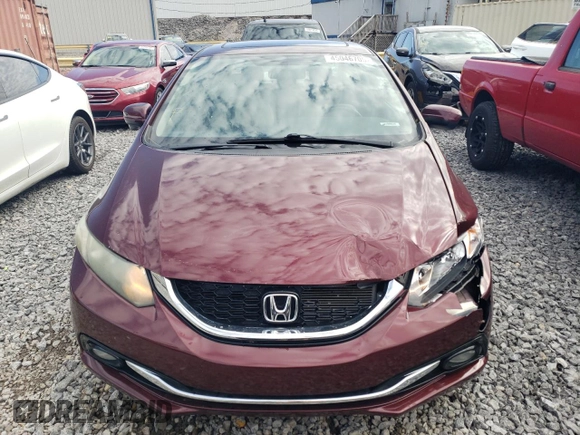 2015 Honda Civic Sedan EX-L with VIN 19XFB2F90FE034994, listed as a Copart auction lot 45046705 with 6,721 mi miles and Salvage Title. Bid and sale history available at carsss.com. Image 5.