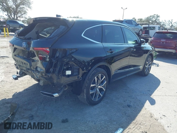 2023 Acura MDX w/Technology Package with VIN 5J8YD9H46PL001876, listed as a IAAI auction lot 41309678 with 39,596 mi miles. Bid and sale history available at carsss.com. Image 4.