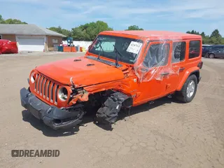 2019 Jeep Wrangler Unlimited Sahara with VIN 1C4HJXEGXKW579982, listed as a IAAI auction lot 42167111 with 98,243 mi miles and . Bid and sale history available at DreamBid. Image 2.