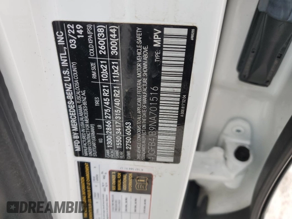 2022 Mercedes-Benz GLE 350 z VIN 4JGFB4JB9NA701516, wystawiony jako Copart lot #45581005 z przebiegiem 60 736 mil mil oraz Czysty tytuł • Clean title. Historia ofert i sprzedaży dostępna na DreamBid. Obrazek 14.