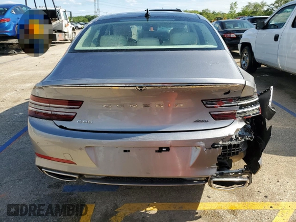 2023 Genesis G80 2.5T with VIN KMTGB4SC8PU142768, listed as a Copart auction lot 58481075 with 41,278 mi miles and Salvage title. Bid and sale history available at DreamBid. Image 6.