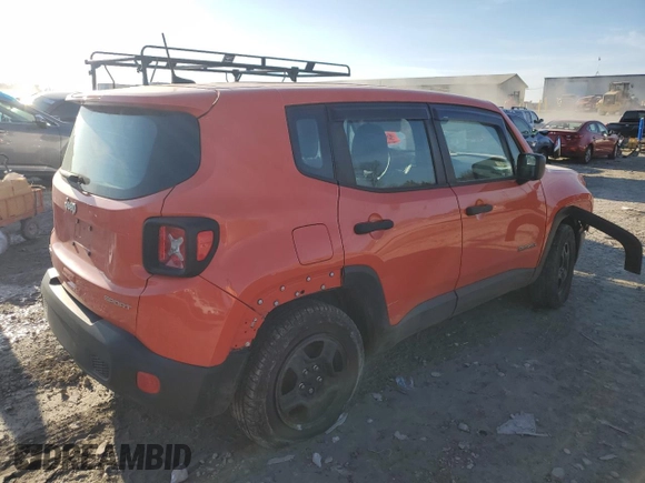 2018 Jeep Renegade Sport with VIN ZACCJBAB2JPJ31557, listed as a Copart auction lot 43350945 with 222,723 mi miles and Salvage Title. Bid and sale history available at DreamBid. Image 3.