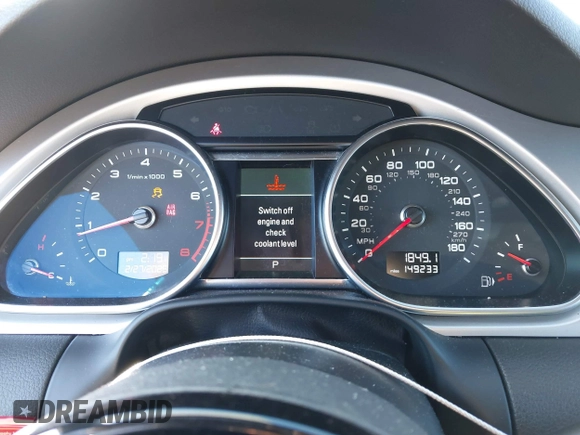 2014 Audi Q7 3.0T S line Prestige with VIN WA1DGBFE7ED010188, listed as a IAAI auction lot 41686912 with 149,233 mi miles. Bid and sale history available at carsss.com. Image 7.