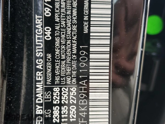 2017 Mercedes-Benz E 300 Luxury with VIN WDDZF4KB9HA119091, listed as a Copart auction lot 47173135 with 35,102 mi miles and Salvage Title. Bid and sale history available at DreamBid. Image 12.