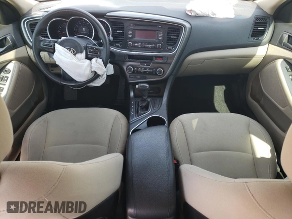 2014 Kia Optima LX with VIN 5XXGM4A76EG337882, listed as a Copart auction lot 53043565 with 98,142 mi miles and Salvage Title. Bid and sale history available at carsss.com. Image 8.