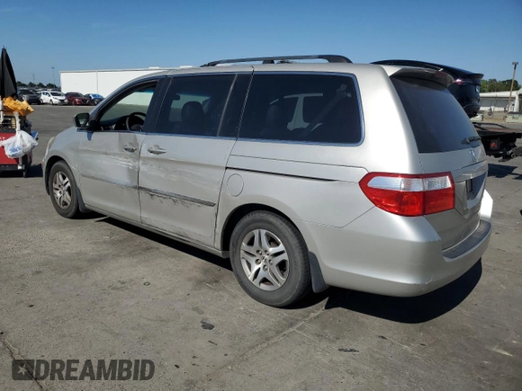 2005 Honda Odyssey EX-L z VIN 5FNRL386X5B407129, wystawiony jako Copart lot #56366655 z przebiegiem 181 893 mil mil oraz Szkoda całkowita • Salvage title. Historia ofert i sprzedaży dostępna na DreamBid. Obrazek 2.