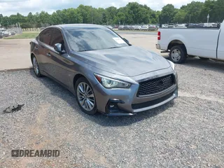 2019 Infiniti Q50 Luxe with VIN JN1EV7APXKM519048, listed as a IAAI auction lot 42767526 with 99,705 mi miles and . Bid and sale history available at DreamBid. Image 1.
