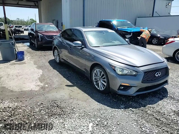 2021 Infiniti Q50 3.0t LUXE with VIN JN1EV7BP4MM704889, listed as a Copart auction lot 52420905 with 43,616 mi miles and Non Repairable. Bid and sale history available at carsss.com. Image 13.