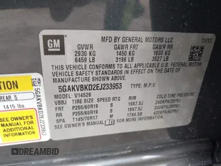 2014 Buick Enclave Leather with VIN 5GAKVBKD2EJ233953, listed as a IAAI auction lot 41658900 with 63,728 mi miles and . Bid and sale history available at DreamBid. Image 9.