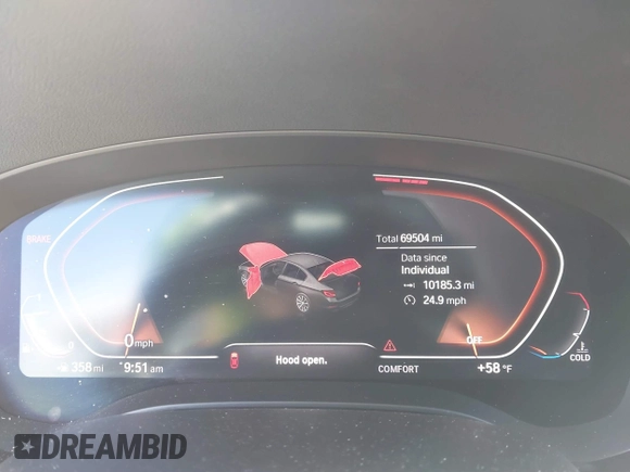 2020 BMW 5 Series 530i with VIN WBAJR3C09LWW77814, listed as a IAAI auction lot 41536058 with 69,504 mi miles and . Bid and sale history available at DreamBid. Image 7.