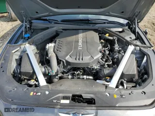 2022 Genesis G70 3.3T with VIN KMTG54TE6NU100703, listed as a Copart auction lot 54643714 with 6,889 mi miles. Bid and sale history available at carsss.com. Image 12.