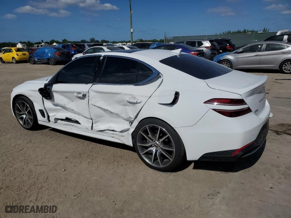 2022 Genesis G70 2.0T with VIN KMTG34TA2NU096216, listed as a Copart auction lot 80650984 with 63,147 mi miles and Non Repairable. Bid and sale history available at carsss.com. Image 2.