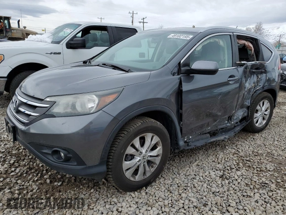 2013 Honda CR-V EX-L with VIN 2HKRM4H76DH618694, listed as a Copart auction lot 49102195 with 105,091 mi miles and Salvage Title. Bid and sale history available at carsss.com. Image 1.