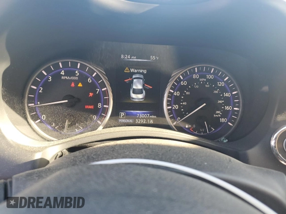 2017 Infiniti Q50 Signature Edition with VIN JN1EV7AP5HM735799, listed as a Copart auction lot 49099925 with 73,007 mi miles and Salvage Title. Bid and sale history available at DreamBid. Image 9.