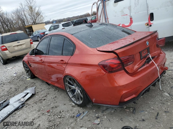 2018 BMW M3 with VIN WBS8M9C54J5L71677, listed as a Copart auction lot 81847554 with 0 mi miles and Salvage Title. Bid and sale history available at carsss.com. Image 2.