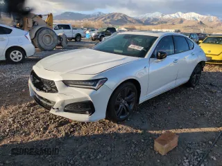 2022 Acura TLX w/A-Spec Package with VIN 19UUB6F53NA002071, listed as a Copart auction lot 43827865 with 32,097 mi miles and Salvage Title. Bid and sale history available at carsss.com. Image 1.