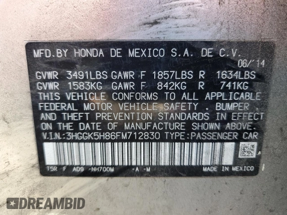 2015 Honda Fit EX-L z VIN 3HGGK5H86FM712830, wystawiony jako Copart lot #56429325 z przebiegiem 150 397 mil mil oraz Szkoda całkowita • Salvage title. Historia ofert i sprzedaży dostępna na DreamBid. Obrazek 12.