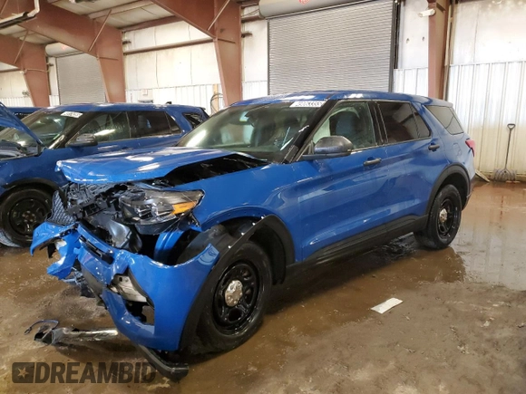 2022 Ford Police Interceptor Utility z VIN 1FM5K8AWXNNA07173, wystawiony jako Copart lot #49063355 z przebiegiem 22 888 mil mil oraz Nie do naprawy. Historia ofert i sprzedaży dostępna na DreamBid. Obrazek 1.