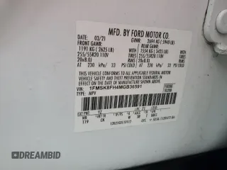 2021 Ford Explorer Limited с VIN 1FMSK8FH4MGB36591, выставлен на аукционе Copart как лот 45884145 с пробегом 83 177 миль миль и Списание • Salvage title. История ставок и продаж доступна на DreamBid. Изображение 13.