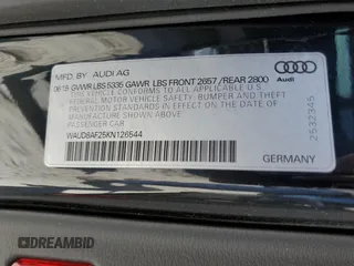 2019 Audi A6 Premium with VIN WAUD8AF25KN126544, listed as a Copart auction lot 72738394 with 70,912 mi miles and Salvage Title. Bid and sale history available at carsss.com. Image 12.