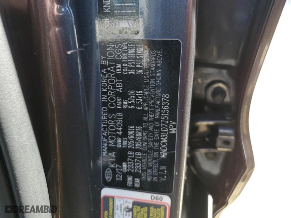 2018 Kia Niro Plug-In Hybrid LX with VIN KNDCM3LD7J5156378, listed as a Copart auction lot 73769734 with 55,772 mi miles and Salvage Title. Bid and sale history available at carsss.com. Image 13.