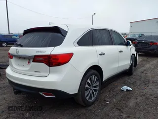 2016 Acura MDX w/Tech with VIN 5FRYD3H49GB008253, listed as a IAAI auction lot 41564115 with 127,500 mi miles. Bid and sale history available at carsss.com. Image 4.