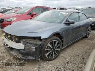 2024 Lucid Air Touring with VIN 50EA1TEA7RA003002, listed as a Copart auction lot 44193115 with 517 mi miles and Salvage Title. Bid and sale history available at carsss.com. Image 1.