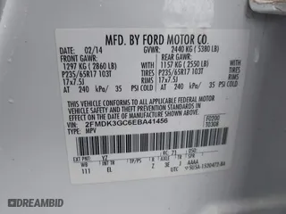 2014 Ford Edge SE with VIN 2FMDK3GC6EBA41456, listed as a IAAI auction lot 41680971 with 1 mi miles. Bid and sale history available at carsss.com. Image 9.