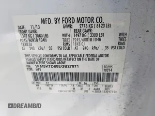 2014 Ford Explorer XLT with VIN 1FM5K7D88EGB27971, listed as a IAAI auction lot 42241622 with 198,422 mi miles and . Bid and sale history available at DreamBid. Image 9.