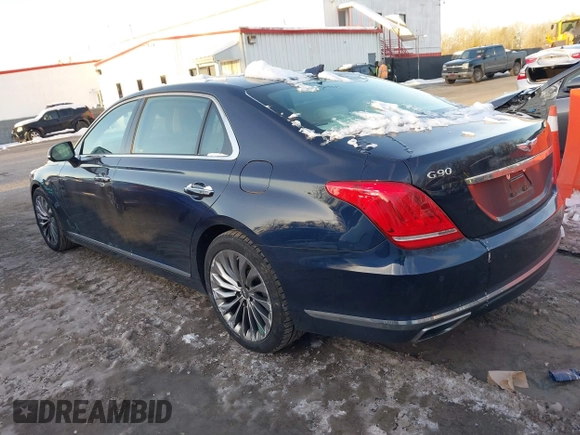 2018 Genesis G90 3.3T Premium with VIN KMHG34JA5JU043341, listed as a IAAI auction lot 41272841 with 33,527 mi miles. Bid and sale history available at carsss.com. Image 3.
