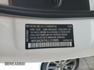 2020 Porsche Panamera с VIN WP0AA2A74LL103885, выставлен на аукционе Copart как лот 82222264 с пробегом 38 576 миль миль и Списание • Salvage title. История ставок и продаж доступна на DreamBid. Изображение 14.