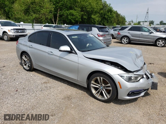 2018 BMW 3 Series 330i xDrive with VIN WBA8D9C54JEM34426, listed as a Copart auction lot 60487205 with 158,224 mi miles and Salvage title. Bid and sale history available at DreamBid. Image 4.